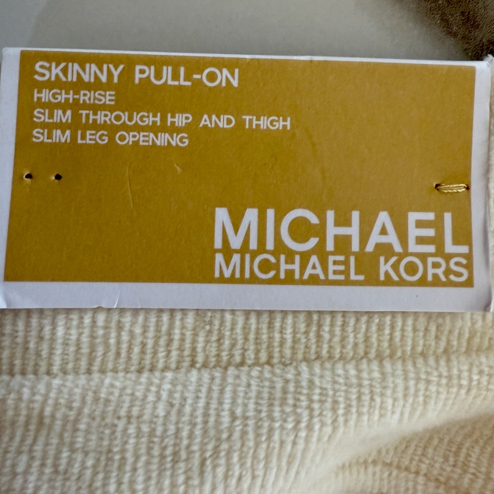 Michael Kors Cream High Rise Skinny Pant . Size L NWT - Picture 6 of 11